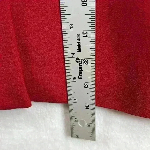 Karen Scott Women’s Long Blazer Size 10 Lined Red 100% Polyester Multi-Use - Picture 3 of 9